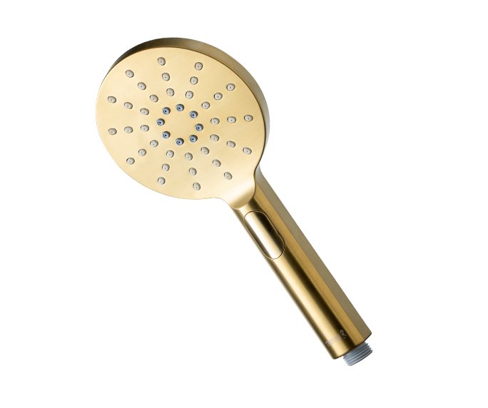 מזלף ( מקלח יד ) " מטר " תלת מצבי  - בצבע זהב