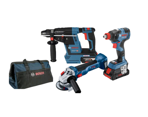 סט 3 כלים EC ברסלס - פטישון + משחזת 5' + מפתח רטיטה