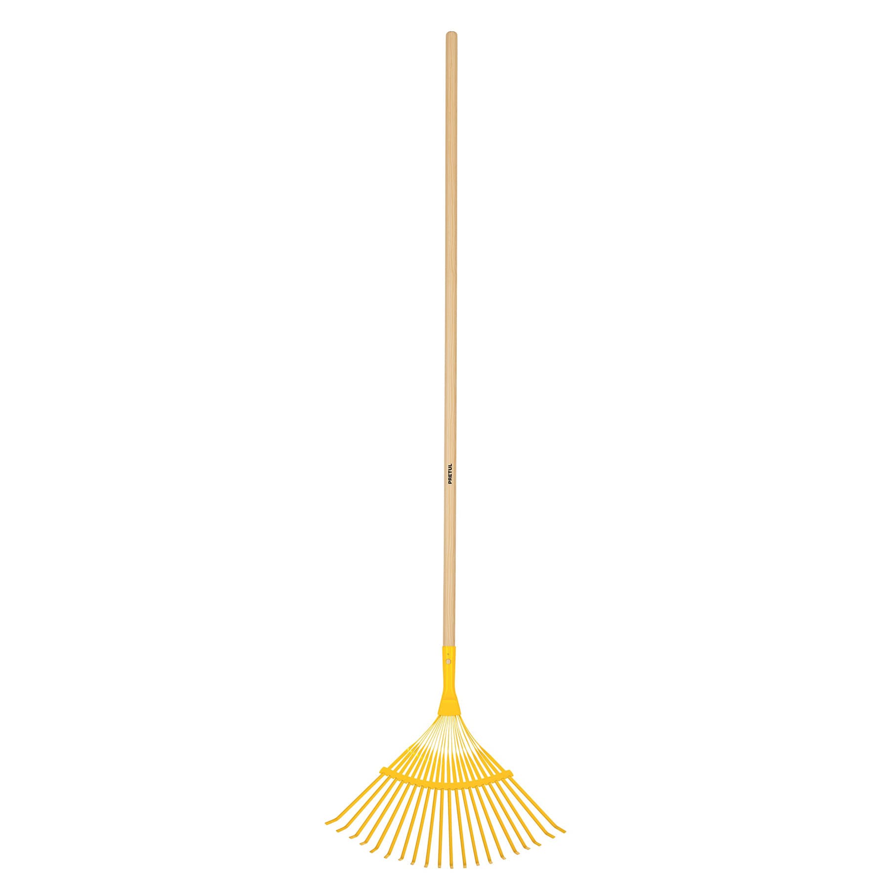  מטאטא דשא מחוזק 20 שיניים עם ידית עץ