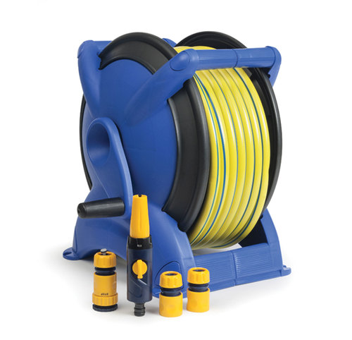 גלגלת + צינור פס אדום 15 מטר + אביזרים רילקס REELX