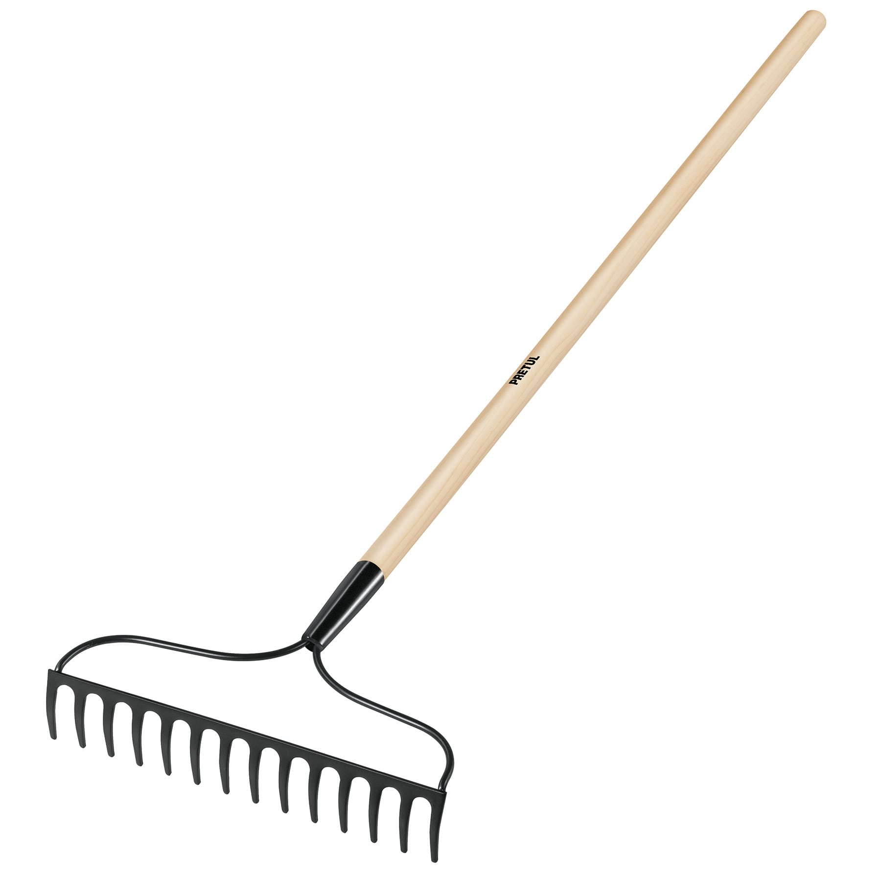  מגרפה מחוזקת 14 שיניים עם ידית עץ