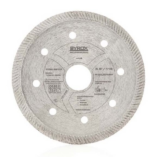  דיסק יהלום 4.5" (115 מ"מ) חלק לקרמיקה ופורצלן