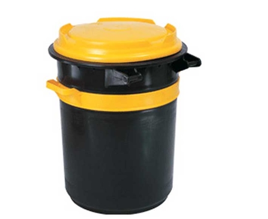 פח אשפה 76 ליטר שחור פקק צהוב